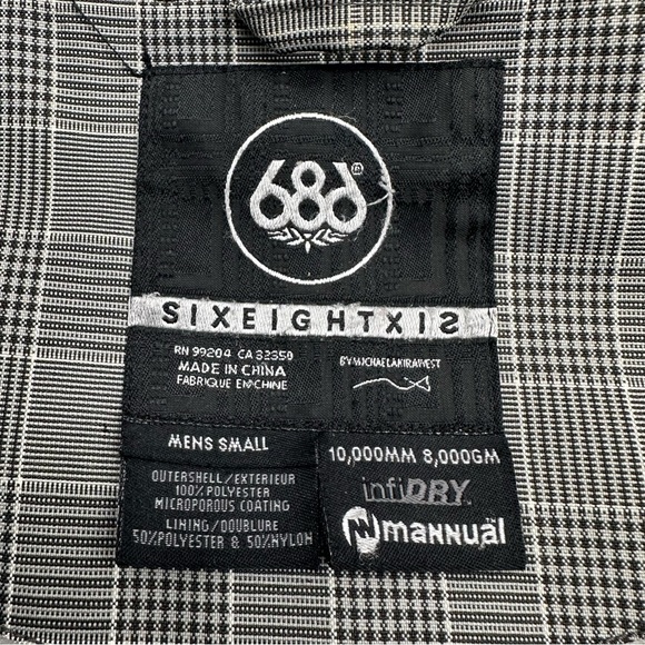 686 technical apparel Snowboard Ski jacket Mens Small S Gray Minor Flaws Stains - Picture 9 of 16